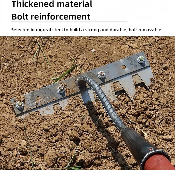 2025 New Gardening Hand Weeder Tool，Gardenia Iron Weeding Rake ，Manual Weeder Tool with Detachable Blades，Tool for Effortless Weed Removal， Flower Beds & Vegetable Patches (No Wooden Handle)