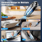 Upbooz Handheld Vacuum Cordless Rechargeable Portable Car Vacuum, 7500Pa Powerful Suction Mini Hand Held Vacuum, 670ML Cup Lightweight Small Vacuum Cleaner for Car/Office/Home, Pet Hair