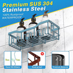 5-Pack Rustproof Stainless Steel Shower Caddy – No Drill Adhesive Bathroom Organizer with Large Capacity, Spacious Shower Shelves for Inside Shower, Kitchen & Home Decor Storage-XL Size