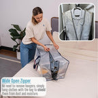 VENO 8 Pack Moving Bags Plastic Storage Totes Clothes Organization Large W Lid/Zipper. Packing Boxes/Bins Alternative. Space Saving Foldable College Supplies Essentials (Clear, 8 Pack)