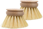REDECKER Replacement Head for Dish Brush, 1-5/8-inch, Set of 2, 100% Natural Tampico Fiber and Untreated Beechwood, Made in Germany - Natural Dish Brush Replacement Heads