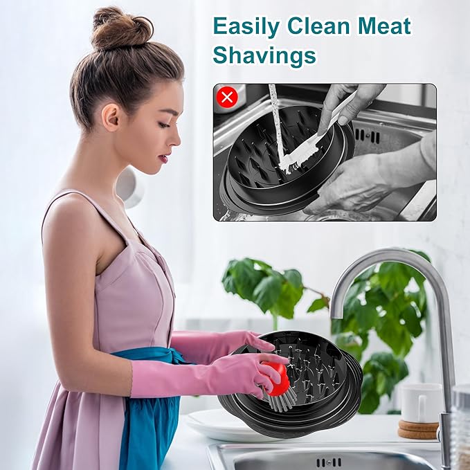 Mini Dish Brush for Cleaning Chicken Shredder, Palm Brush Dish Scrubber with Ergonomic Grip, Kitchen Brush for Washing Dishes, Pans, Pots, Sink (1, Red)