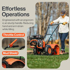 SuperHandy Tiller Cultivator – 7HP 209cc Engine, Adjustable Tilling Width & Depth, Heavy-Duty Steel Tines for Garden Soil Prep, Landscaping & Weed Removal (Rear Tine Tiller)