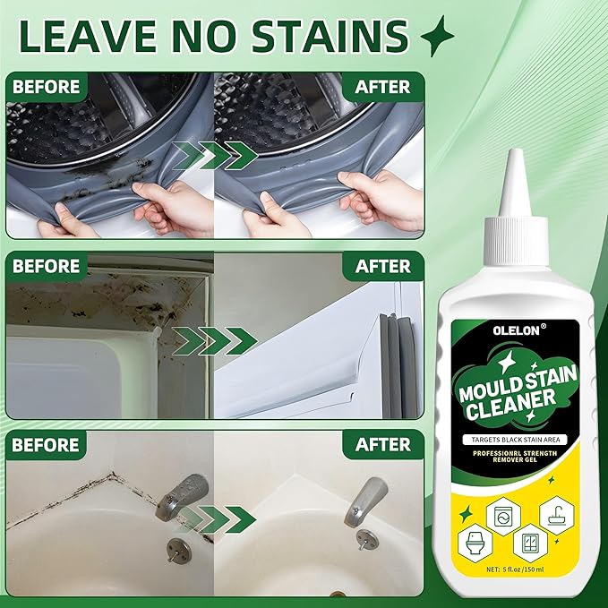 2 Pcs Household Stain Remover Gel, Washing Machine Cleaner with Brush, Stain Remover Gel for Tile Grout Washer Cleaner, Wall, Sealant, Glass, Kitchen, Sinks