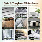 FEBU Swedish Dishcloths for Kitchen | 5 Pack Black Minimalist Reusable Paper Towels Washable | Swedish Dish Towels | Non-Scratch Cellulose Sponge Cloths | No Odor, Biodegradable Cleaning Cloths