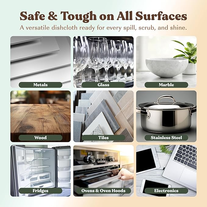 FEBU Swedish Dishcloths for Kitchen | 5 Pack Italian Summer Reusable Paper Towels Washable | Swedish Dish Towels | Non-Scratch Cellulose Sponge Cloths | No Odor, Biodegradable Cleaning Cloths