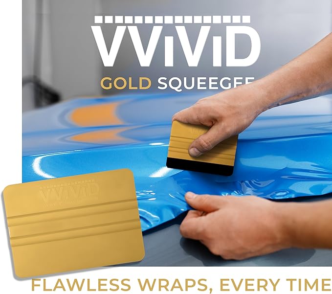 VViViD Gold Vinyl Wrap Squeegee - Nylon-Reinforced Tool for Car Wraps, Window Tint & Decals - (1 Pack)
