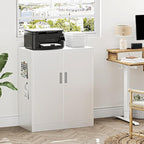 Metal Garage Storage Cabinets，36" Steel File Cabinet with 2 Adjustable Shelves, Lockable Storage Cabinets for Office, Home, Garage, Warehouse 36.2" H x 31.5" W x 15.7" D (White)