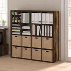 Furinno Cubicle Open Back Decorative Cube Storage Organizer, 16-Cube, Amber Pine