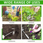 Dual-Head Weed Puller Tool, 2 Pack Heavy Duty Weeder Tool & Weed Remover, Garden Uprooting Tool with Hoe and Rake for Easy Weed Removal