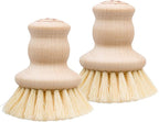 Redecker Tampico Fiber Pot Brush with Untreated Beechwood Handle, Set of 2, 2-1/2-inch Diameter, Made in Germany