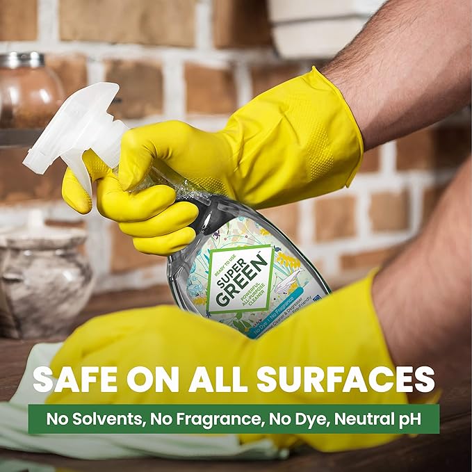 SuperGreen Powerful All-Purpose Cleaner and Degreaser | USDA Certified Bio-Based, Non-toxic, NO Ammonia or Phosphates, 32 fl oz 4-Pack (4)