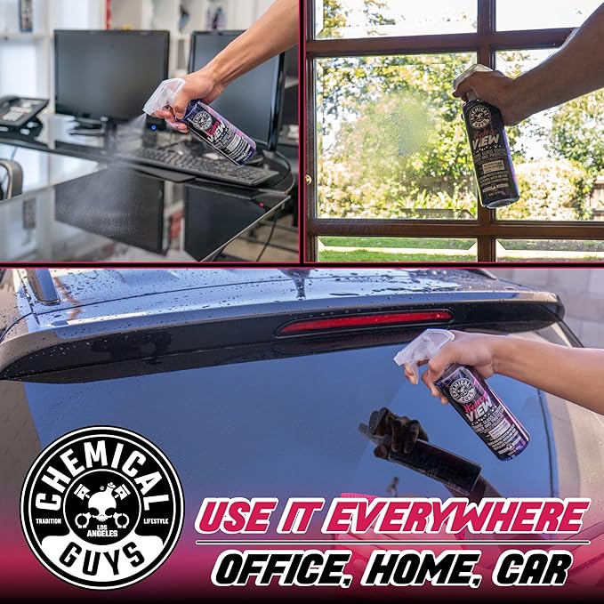 Chemical Guys CLD30116 HydroView Ceramic Glass Cleaner, Water Repellent & Protective Coating (Works on Glass, Windows, Mirrors, Navigation Screens & More; Car, Truck, SUV and Home Use), 16 fl oz