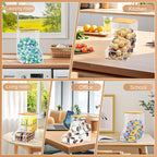 JYPS Laundry Box, Acrylic Dishwasher Pod Holder with 2 Lids, Powder Dispenser, Drying Ball, Beads, Soap Storage Case for Room Table/Wall Mounted, Snack Candy Storage (2pcs-normal)