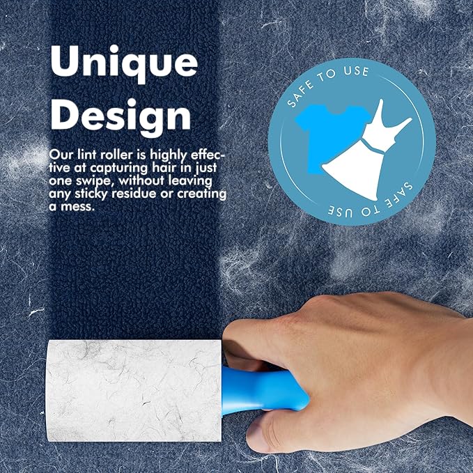 Mini Extra Sticky Lint Rollers for Travel - 150 Sheets Small Sized Portable Lint Removers for Pet Hair and Debris Pickup150