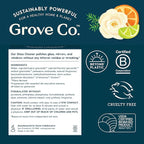 Grove Co. Glass Cleaner, Refill Concentrate (2 x 1 Fl Oz) + 1 x Reusable Glass Spray Bottle (16 Oz) Plant-Based Cleaning Supplies Bundle, No Plastic Waste, 100% Natural Orange & Rosemary Fragrance