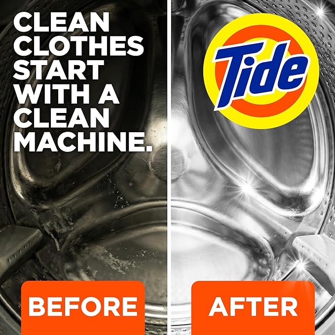 Washing Machine Cleaner by Tide, Washer Machine Cleaner with Oxi for Front and Top Loader Washer Machines, Deep Cleaning Residue & Odor Eliminator, 21 Month Supply
