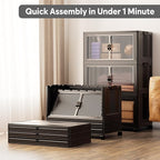 Jalove 90Gal Large Storage Bins with lids, 360QT Plastic Stackable Storage Containers with Wheels, Collapsible Closet Organizer and Storage Drawers,Clothes Organization for Cabinet Home, 3Pack Black