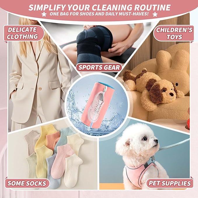 Upgrade Strong Clean Siliconic Shoe Washing Machine Bag 2 Pcs, XXXL Honeycomb Mesh Laundry Bag for Sneakers, Running Shoes, Sock, Delicates and Toys(40x25x25cm)