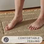 Bath Rugs Mat,Upgraded Waffle Bath mat,Super Absorbent Non Slip Bath Rugs,Machine Washable Rugs for Shower romm, Rubber Backing Boho Mats, Ultra Soft,Brown,17"*24"