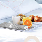 Zeppoli Classic Kitchen Towels - 30 Pack 100% Natural Cotton Towel Set, Reusable Wash Cloths, Absorbent Dish Towels, Machine Washable Hand Towels, Kitchen Essentials - 14” by 25” - Gray Base