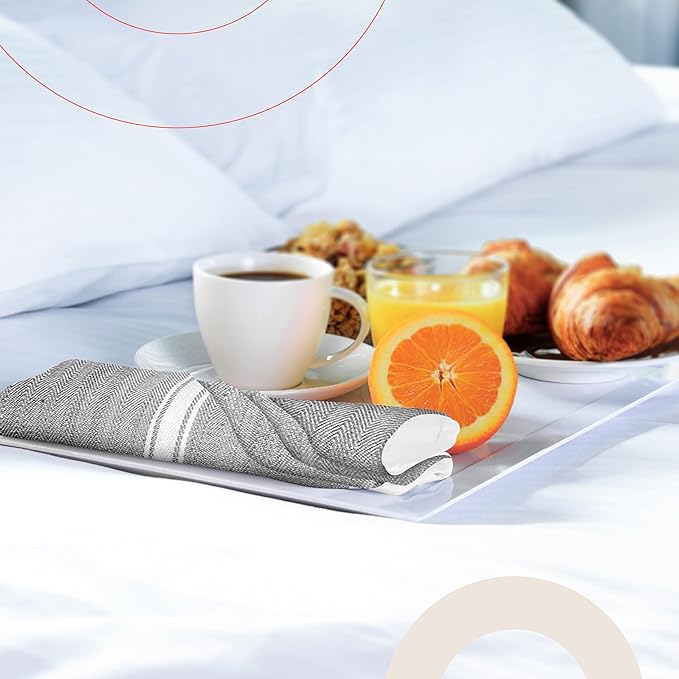 Zeppoli Classic Kitchen Towels - 30 Pack 100% Natural Cotton Towel Set, Reusable Wash Cloths, Absorbent Dish Towels, Machine Washable Hand Towels, Kitchen Essentials - 14” by 25” - Gray Base