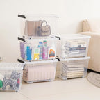 Citylife 54 QT Clear Plastic Storage Bins with Lids Stackable and Nestable Storage Boxes with Lids Large Plastic Storage Containers for Garage, Closet, Kitchen, 2 Packs