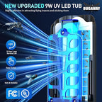 Fly Trap Indoor, Plug in Fruit Fly Traps for Indoors with 9w Night UV Light, Flying Insect Trap for Mosquito, Gnats, Moths, 10 Sticky Refills Catcher Bug Zapper Killer for House/Office