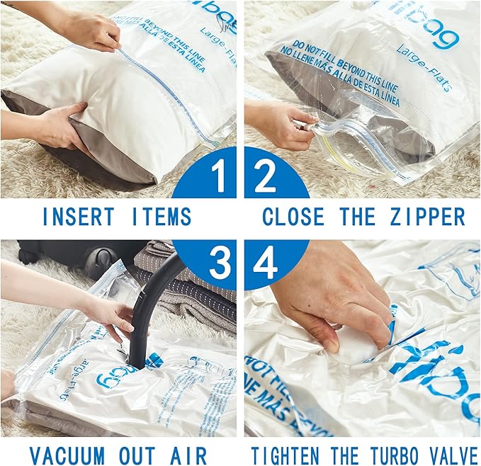 Vacuum Storage Bags, Space Saver Vacuum Seal Storage Bags 20-Pack Sealer Bags for Clothes, Clothing, Bedding, Comforter, Blanket (20C)