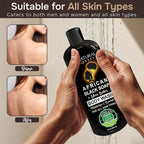 Natural Wunderz African Black Soap Body Wash, 12 oz – Sulfate‑Free, Vegan Cleanser with Shea Butter – Soothing, Detoxifying Shower Gel for Men & Women