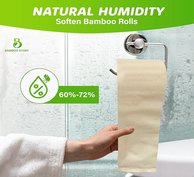48 Bulk Premium Unbleached Bamboo Toilet Paper, 3-Ply, 300 Sheets, Plant-Based, PFAS-Free, FSC Certified, Chlorine-Free, Plastic-Free, BPA-Free Toilet Tissue (48)