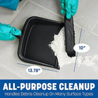 SPARTA Large Handheld Dustpan with Hanging Hole, Heavy-Duty Plastic Dustpan with Wide Lip for Countertops and Surfaces, Plastic, 10 Inches, Yellow