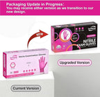 Powder-Free Nitrile Gloves, 3-mil, Disposable Nitrile Gloves, Latex-Free, Powder-Free - Pink/Fuchsia