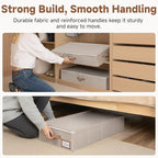 StorageWorks Underbed Storage with Lid, 2-Pack Under Bed Storage Containers for Clothes, Bedding, and Sweaters, Taupe