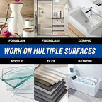 Fiberglass Repair Kit, Bathtub Repair Kit for Tile, Acrylic, Ceramic, Enamel, Kitchen Bathroom Fix Chips Cracks Scratches Rust Holes on Porcelain Sink, Tub, Toilet, Shower Tray, Granite, Marble, Deck