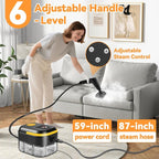 KingSom Handheld Steam Cleaner,6-Level Adjustable Handle Steam Cleaner for Home,2500W High Pressure steam Cleaner for Cleaning,10s Fast Heat-Up,47.3oz Tank,10 IN 1 Portable Steam Cleaner for Car