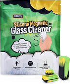 Magnetic Glass Cleaner Kit - Deep Cleans Hard-to-Reach Glassware & Narrow Pipes Two Reusable Silicone Scrubbers with Handle Perfect for Intricate Shapes, Black