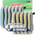 Dual Sided All-Purpose Sponges Kitchen,Dish Sponge for Washing Dishes Cleaning Kitchen,Non Scratch,Rough Scrubbers for Non-Stick Cookware, Soft Microfiber Scrub for Dishes(12 Pack)