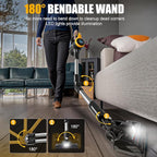 Ecarke Cordless Stick Vacuum Cleaner Compatible with DeWalt Battery, 350W Brushless Motor, 30KPa Suction, 6-in-1 180° Bendable Wand, Smart Screen 2x5AH Batteries & Charger – Hardwood Floors