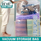XXL Jumbo Size 47''X35'' Vacuum Storage Space Saver Bags Extra Large for Blanket, Bedding, Comforters (4 Pack)