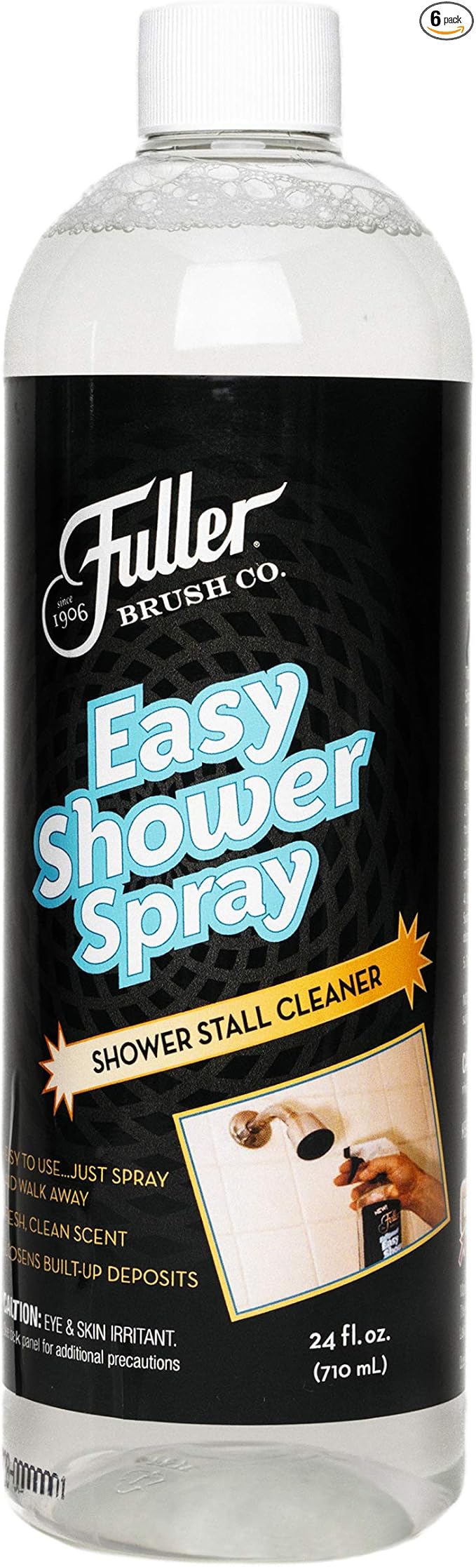 Fuller Brush Easy Shower Spray - No Scrub Shower Cleaner - Multi Surface Formula Keeps Surfaces Clean From Dirt, Soap Scum and Hard Water Stain Build Up Perfect for Shower Floors Walls (Pack of 6)