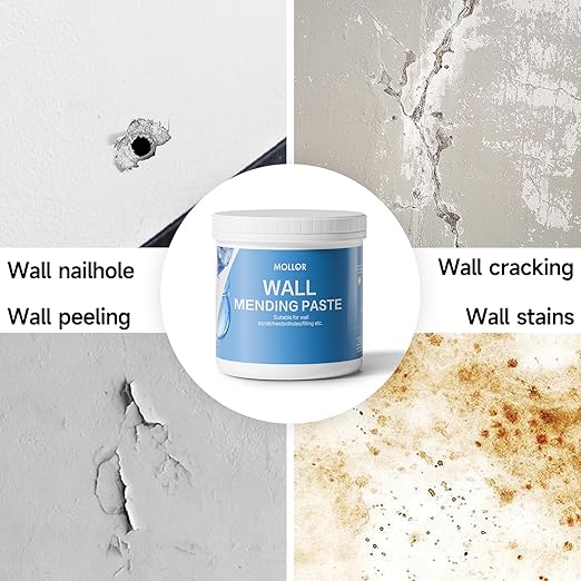 Drywall Repair Kit - Wall Patch & Spackle Paste with Scraper - Quick & Easy Wall Mending Solution - White Repair Putty (32oz/1KG)