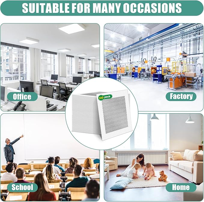 100Pcs 4 Inch Drywall Patch, Wall Repair Patches, Self-Adhesive Fiberglass Repair Kit Dry Wall Hole Repair Patch for Aluminum Metal Sheetrock Ceiling (4"x 4")