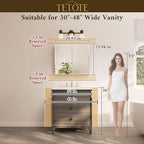 TETOTE 30 x 26 Medicine Cabinet with Tempered Beveled Mirror White Vanity Mirror with Storage Aluminum Cabinet DTC Hinges, Stepless Adjustable Shelves, Recessed/Surface-Mounted