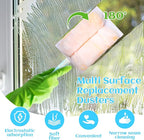 300 Pcs Disposable Dusters Refills Bulk Heavy Duty 180° Multi Surface Replacement Dusters for Cleaning Ceiling Fan with Microfibers Unscented (Light Colors)