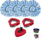 Mop Heads Replacements for O-Cedar RinseClean 2-Tank Spin Mop, Mop Replace Head for O Cedar, Mop Heads Include 4 Pack Mop Refills, 2 Scrubber Mop Heads, 1 Mop Base, Reusable, Easy to Replace