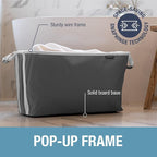CleverMade Collapsible Laundry Basket Hamper - Black 2-Pack 60L - Space Saving Storage Organizer with Handles Foldable Home Organization