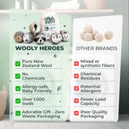 No More Dryer Sheets! Reusable Wool Dryer Balls XL 6-Pack - Reduces Static, Cuts Dry Time, & Softens Naturally