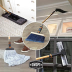 SWOPT 7-Piece Ultimate Indoor Kit — Includes 48” and 60” Wooden Handles, Dust Mop, Cotton Mop, Angle Broom, Flexible Duster, Window Squeegee, and Organizer — Everything You Need to Clean Indoors