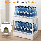 2 Pack Under Sink Organizer, Under Bathroom Cabinet Organizer with Hooks Hanging Cup, Multi-Purpose Storage Shelf for Kitchen Bathroom (White, XL)